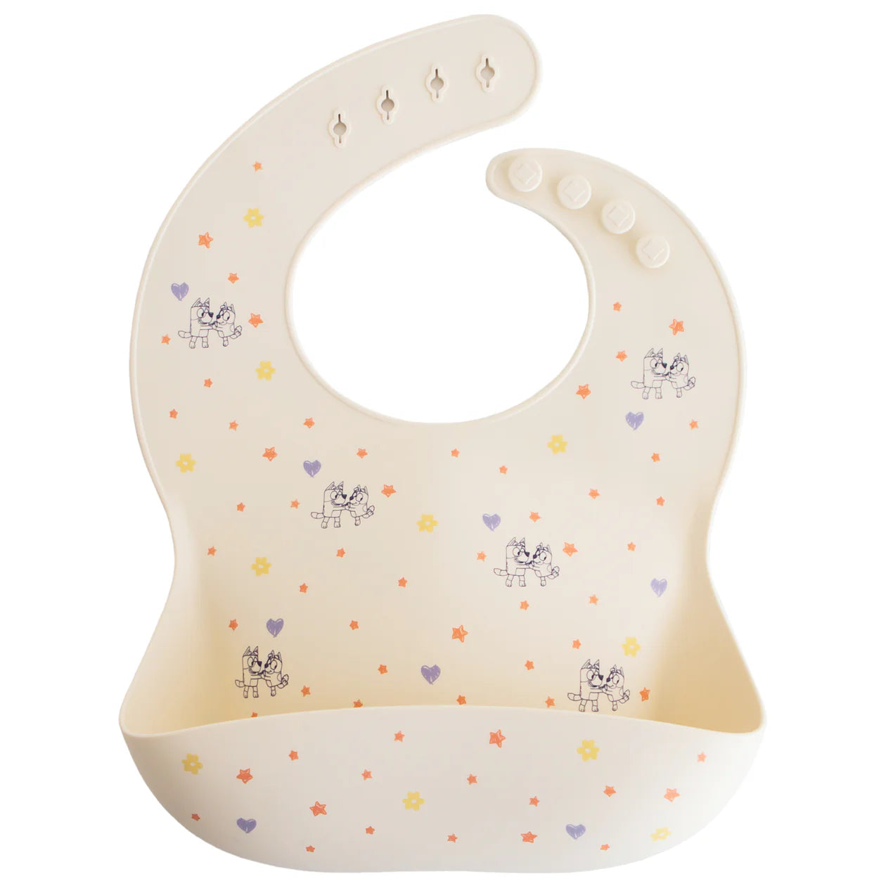 Bleu x Mushie Silicone Bib | Bluey Ivory