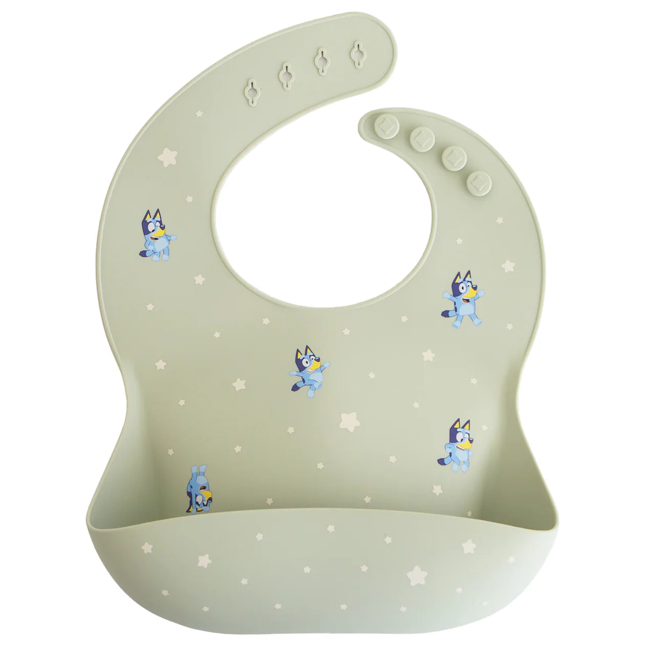 Bleu x Mushie Silicone Bib | Bluey Sage