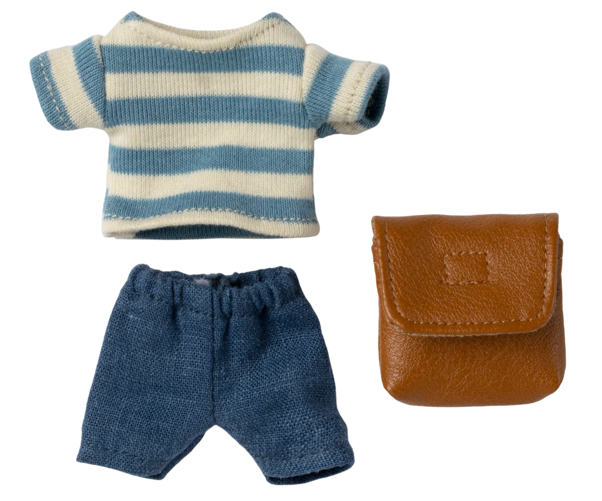 Maileg Big Brother Clothes and Bag | Brown