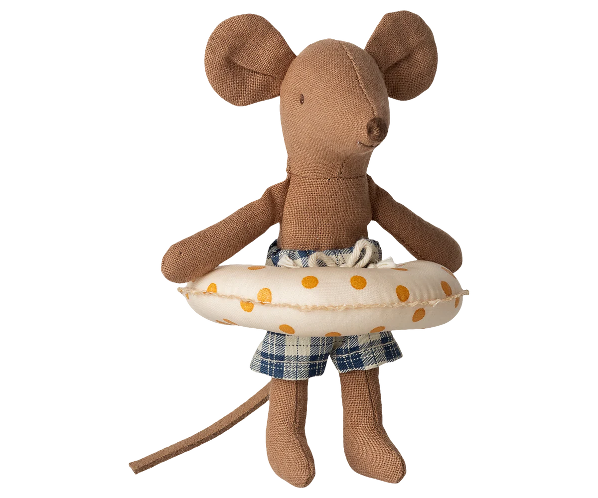 Maileg Little Brother Mouse with Float | Yellow Dot