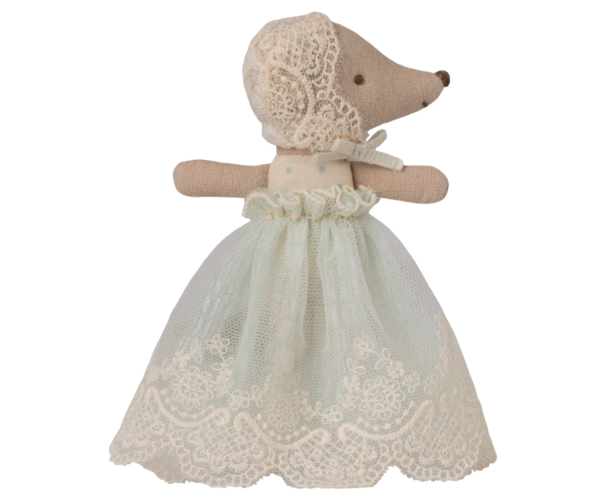 Maileg Mouse Baby Mouse in Gown | Mint