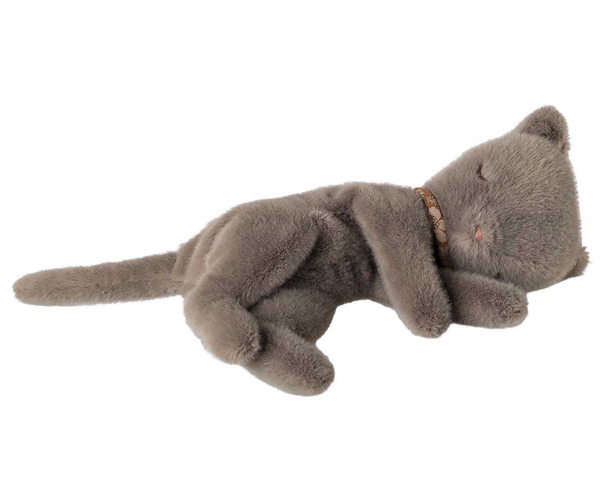 Maileg Small Sleeping Kitten Plush | Grey