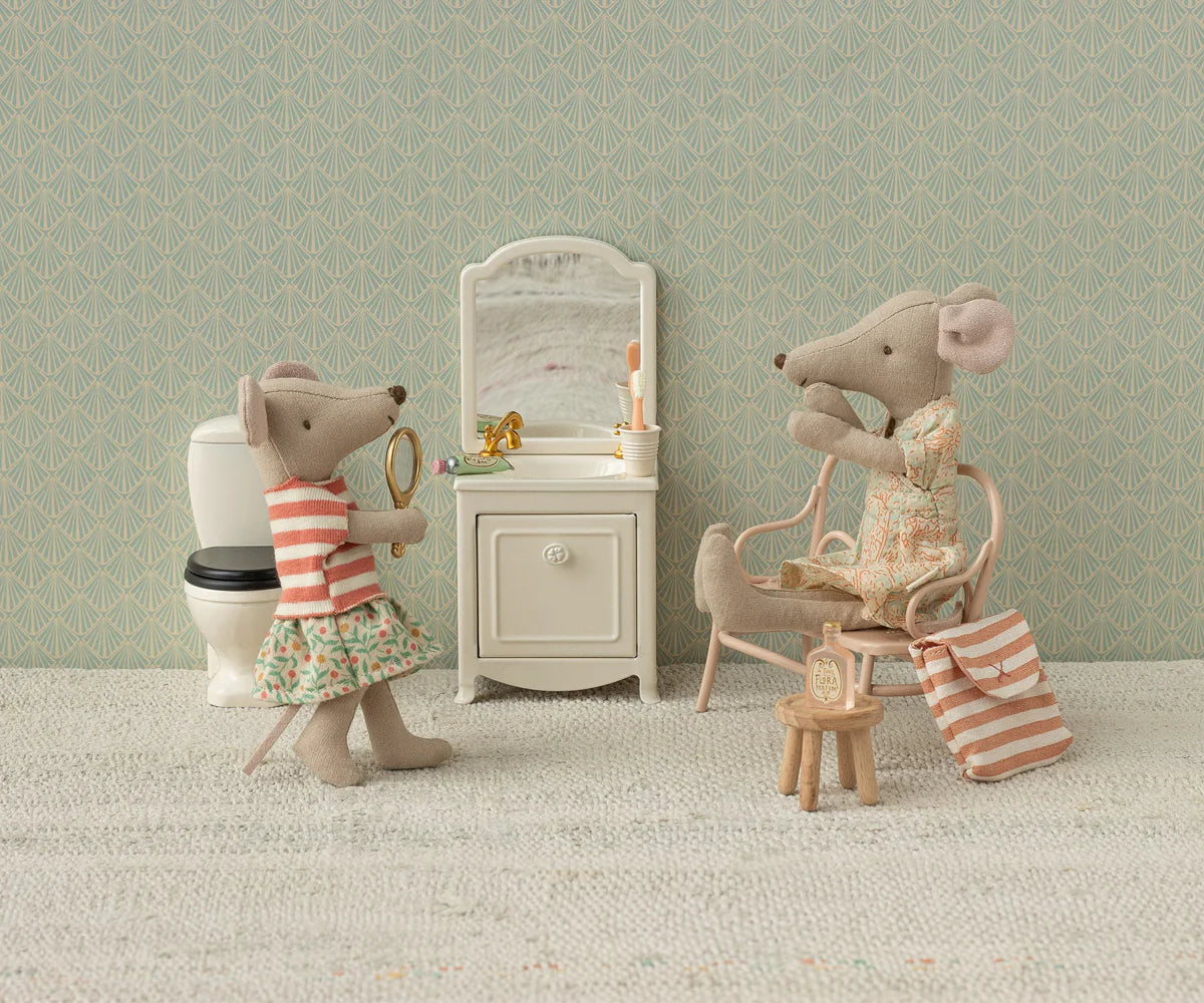 Maileg Mouse Toothbrush Set | Coral Stripe