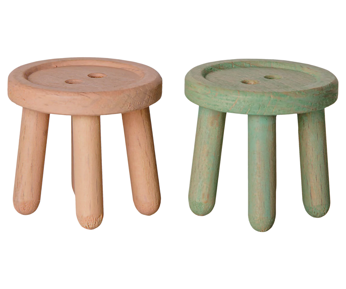 Maileg Mouse Stool Set | Light Rose + Mint