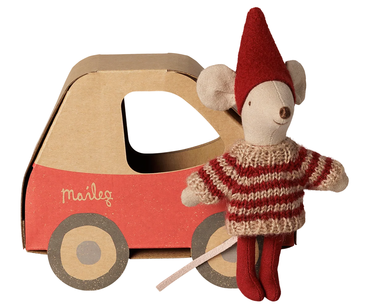 Maileg Christmas Mouse | Little Sister in Car Box