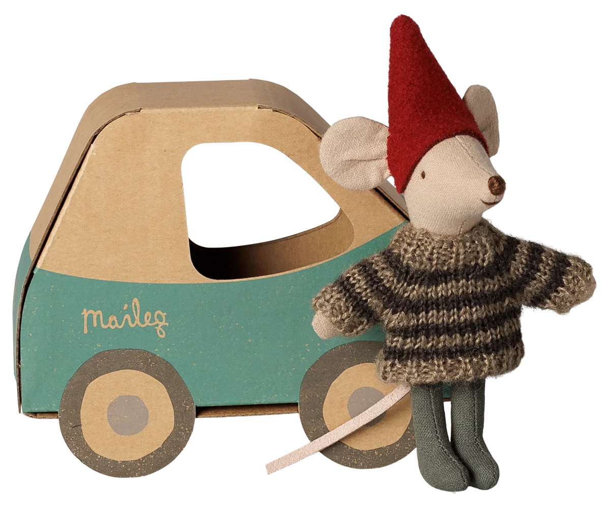 Maileg Christmas Mouse | Little Brother in Car Box