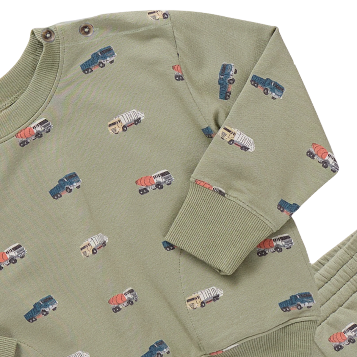 Coop Kids Baby Jax Jogger Set | Green Trucks