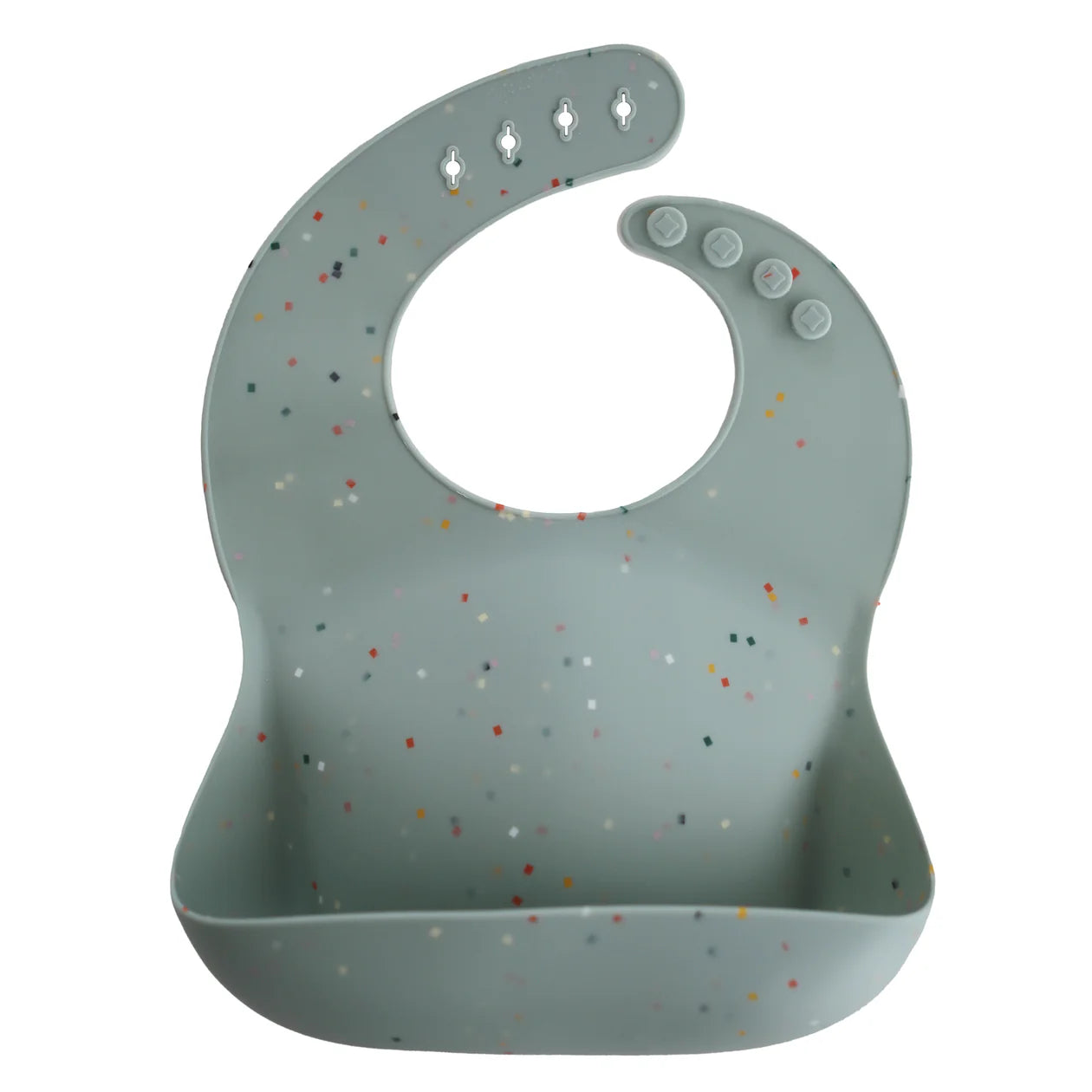 Mushie Silicone Bib | Cambridge Blue Confetti