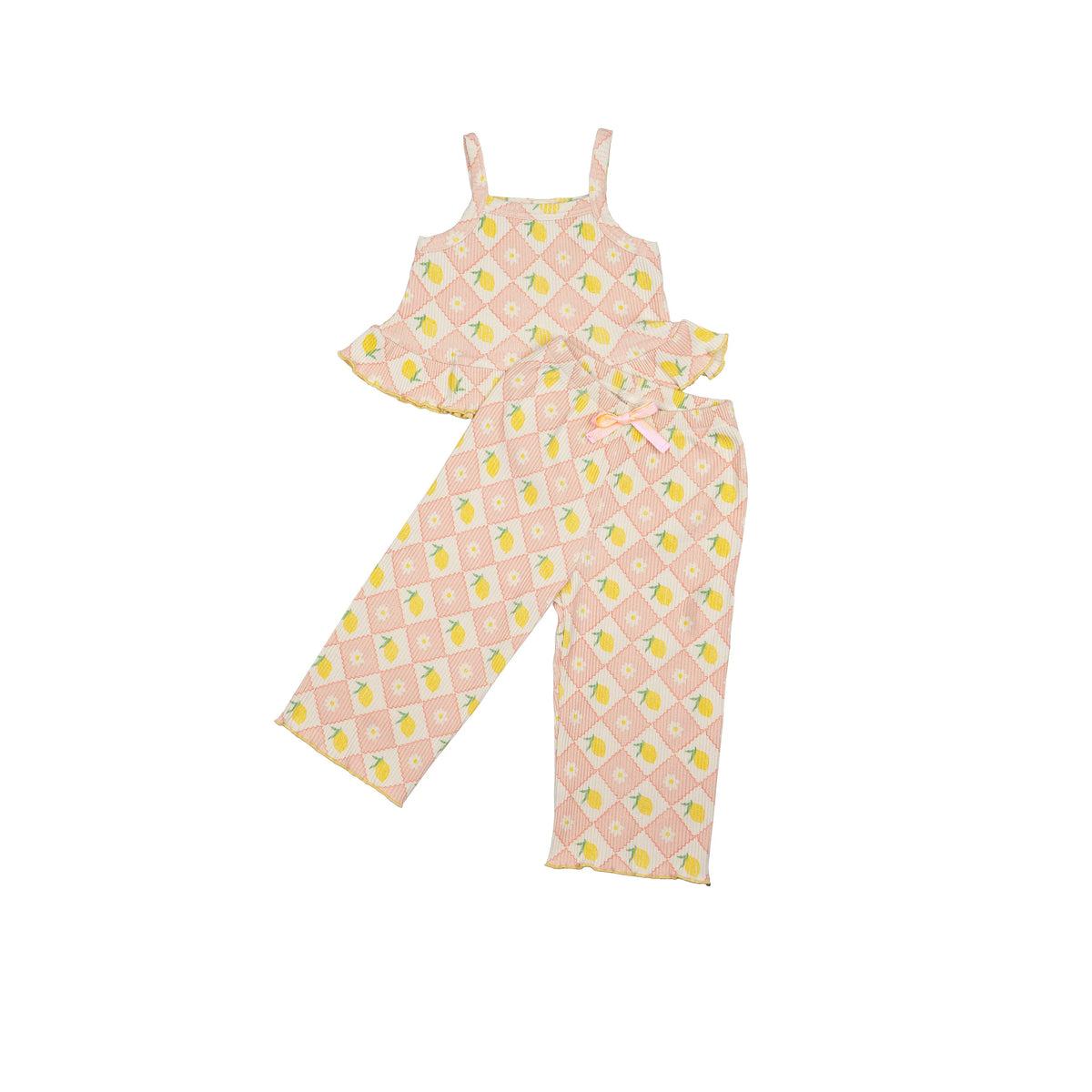 Wild Wawa Ribbed Pant Set | Lemon Twist
