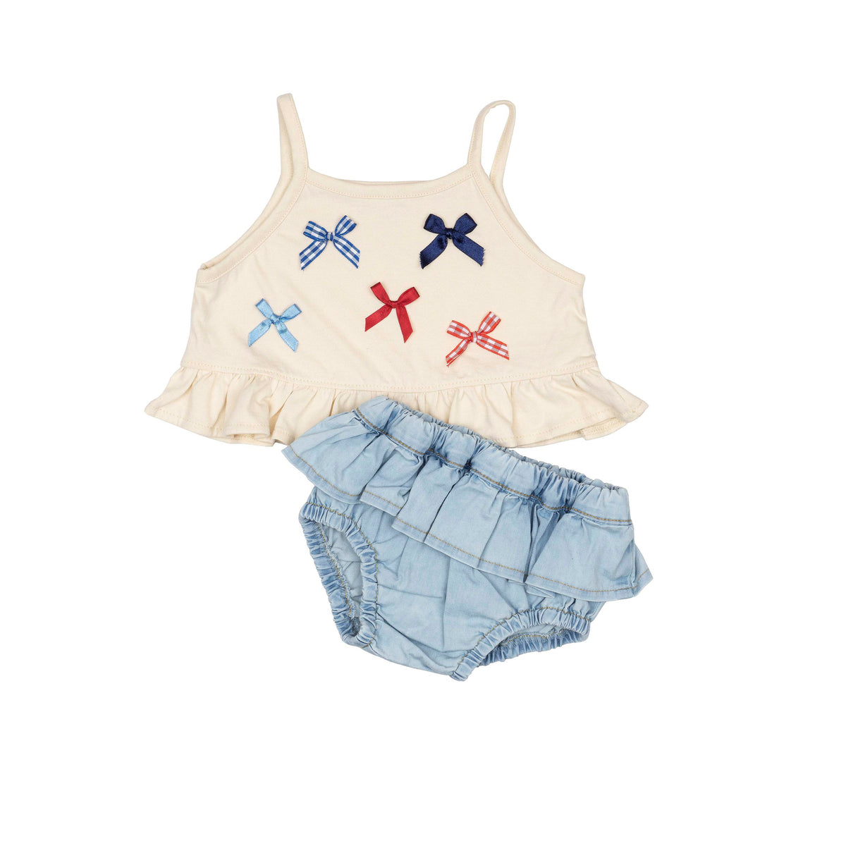 Wild Wawa Ruffle Bloomer Set | Denim