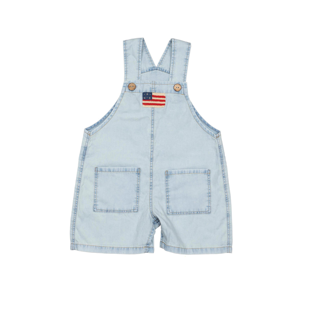 Wild Wawa Denim Overalls | American Flag
