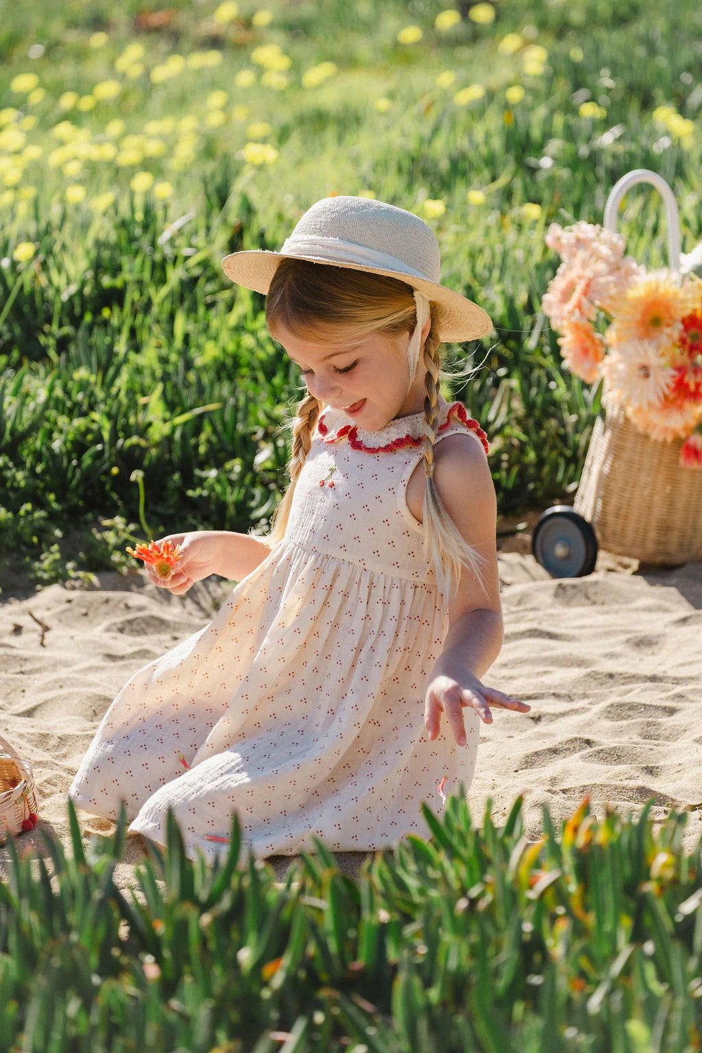 Wild Wawa Crochet Collar Dress | Cherry Red Dot