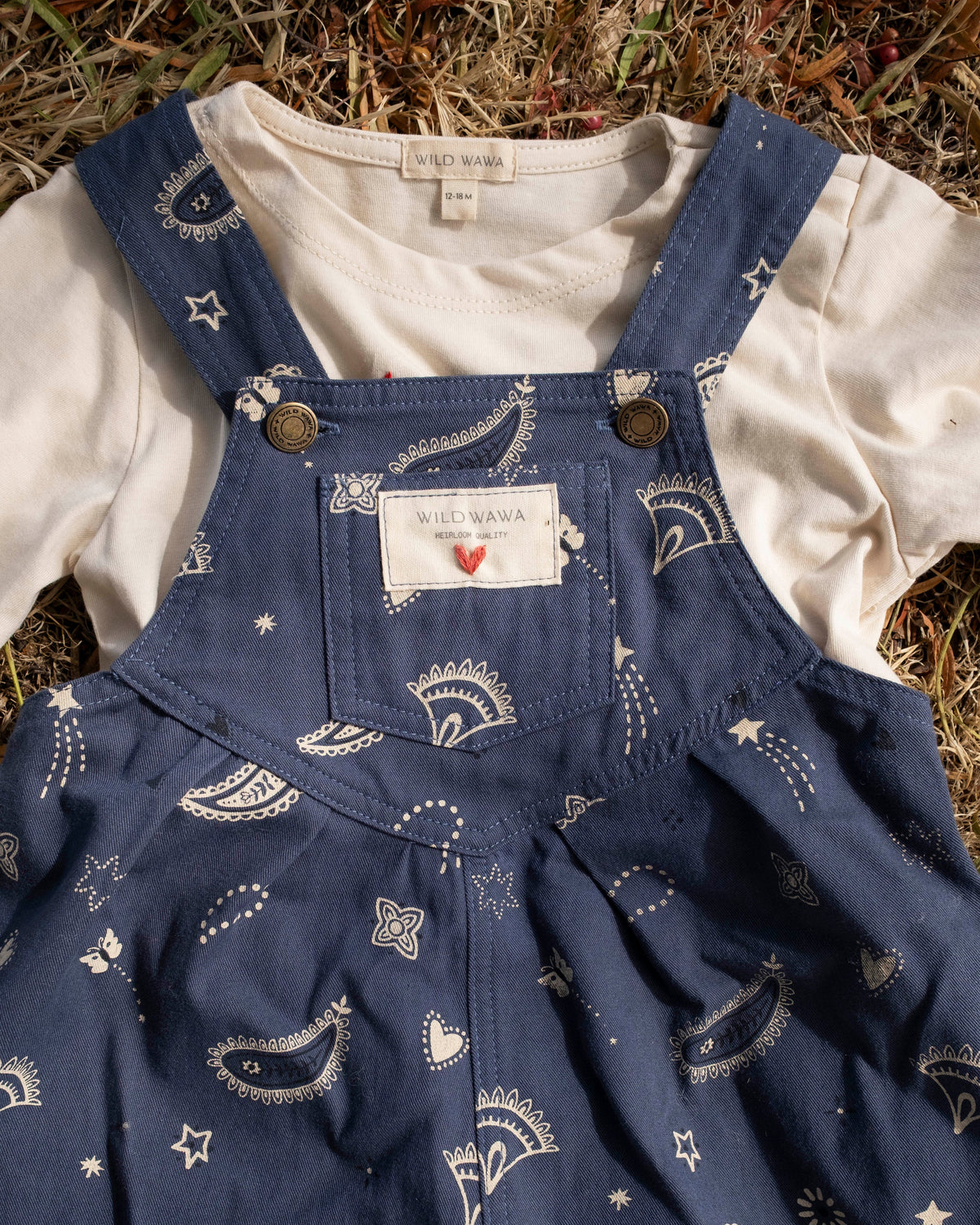 Wild Wawa Overall  Romper | Midnight Bandana