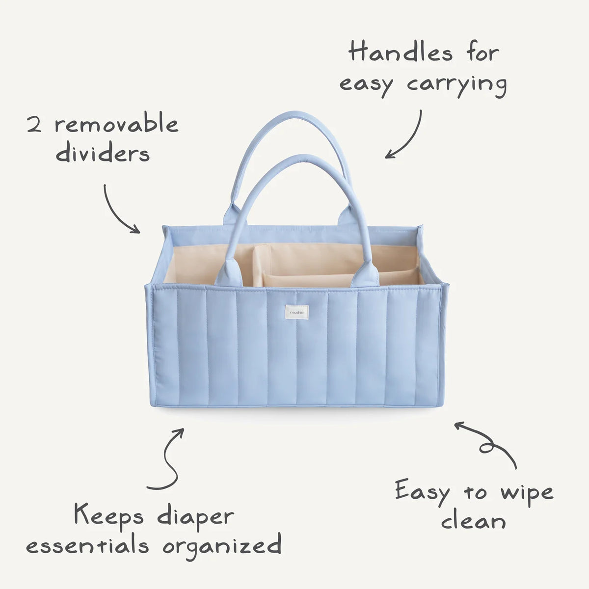 Mushie Diaper Caddy | Blush