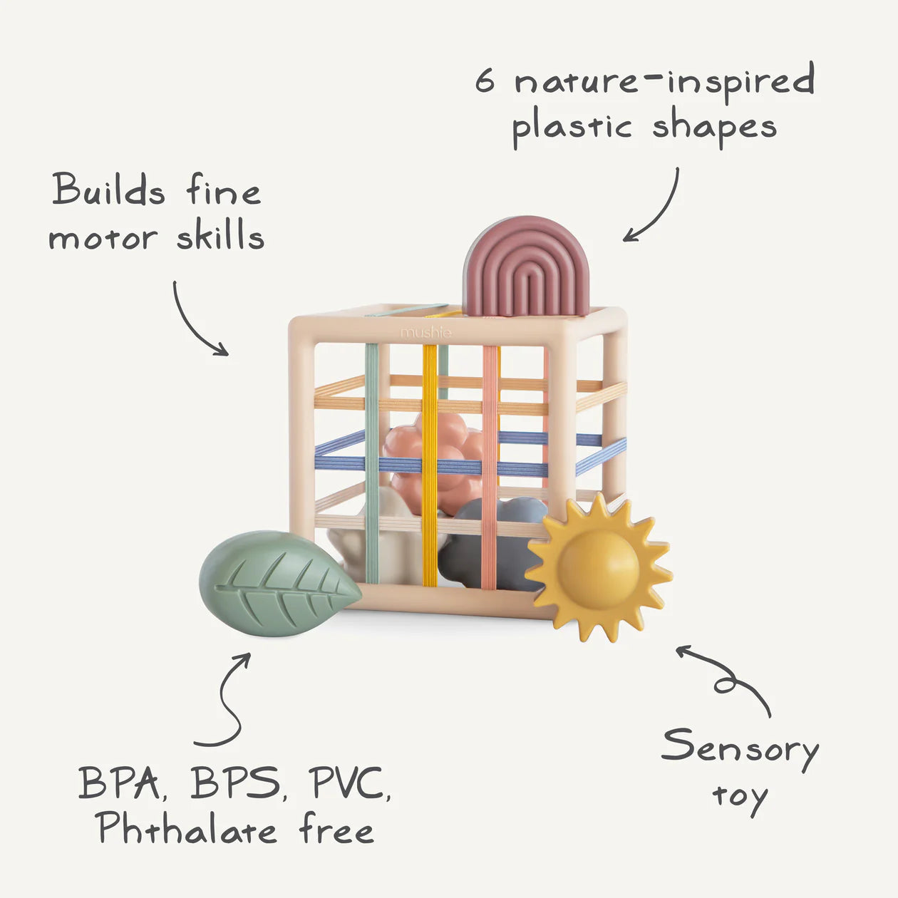 Mushie Elastic Shape Sorter | Nature