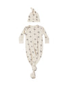 Quincy Mae Knotted Baby Gown | Navy Ditsy