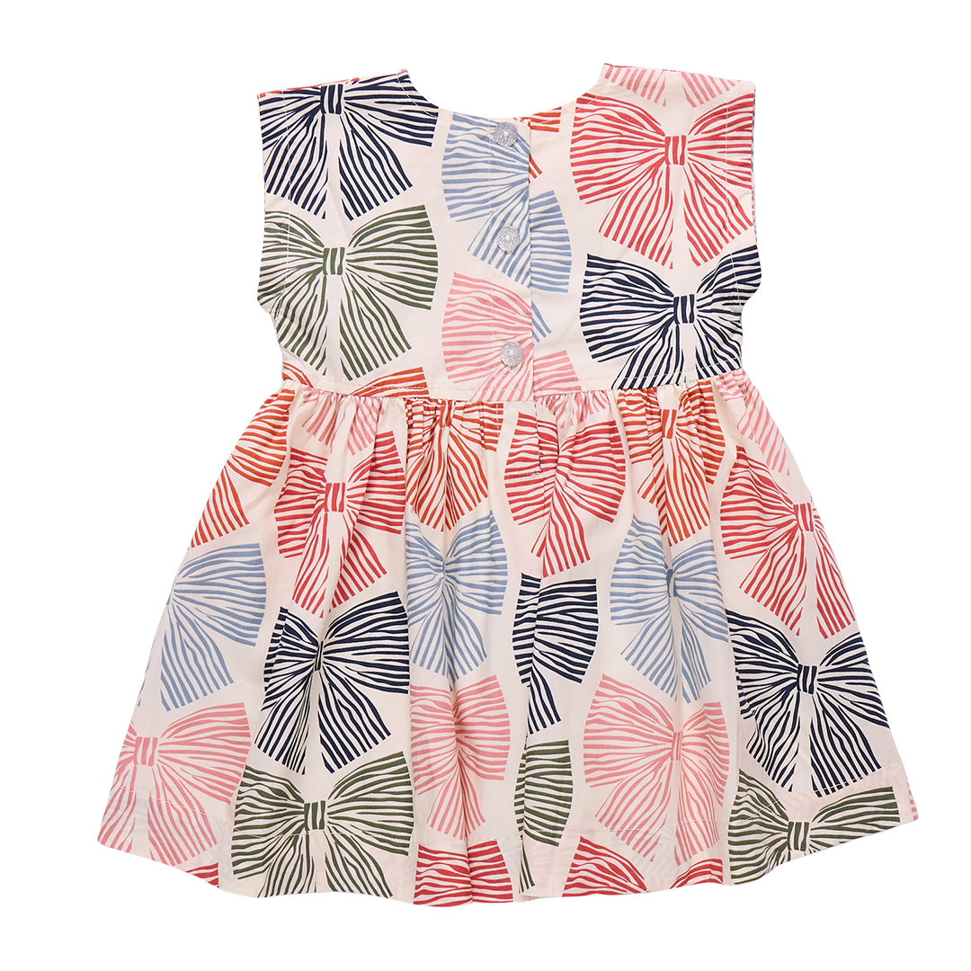 Pink Chicken Girls' Adaline Dress | Multi-Stripe Bows