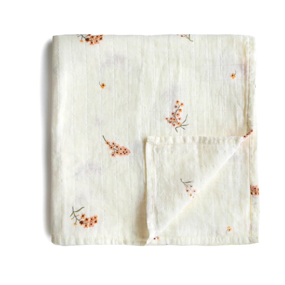 Mushie Organic Swaddle Blanket | Flowers
