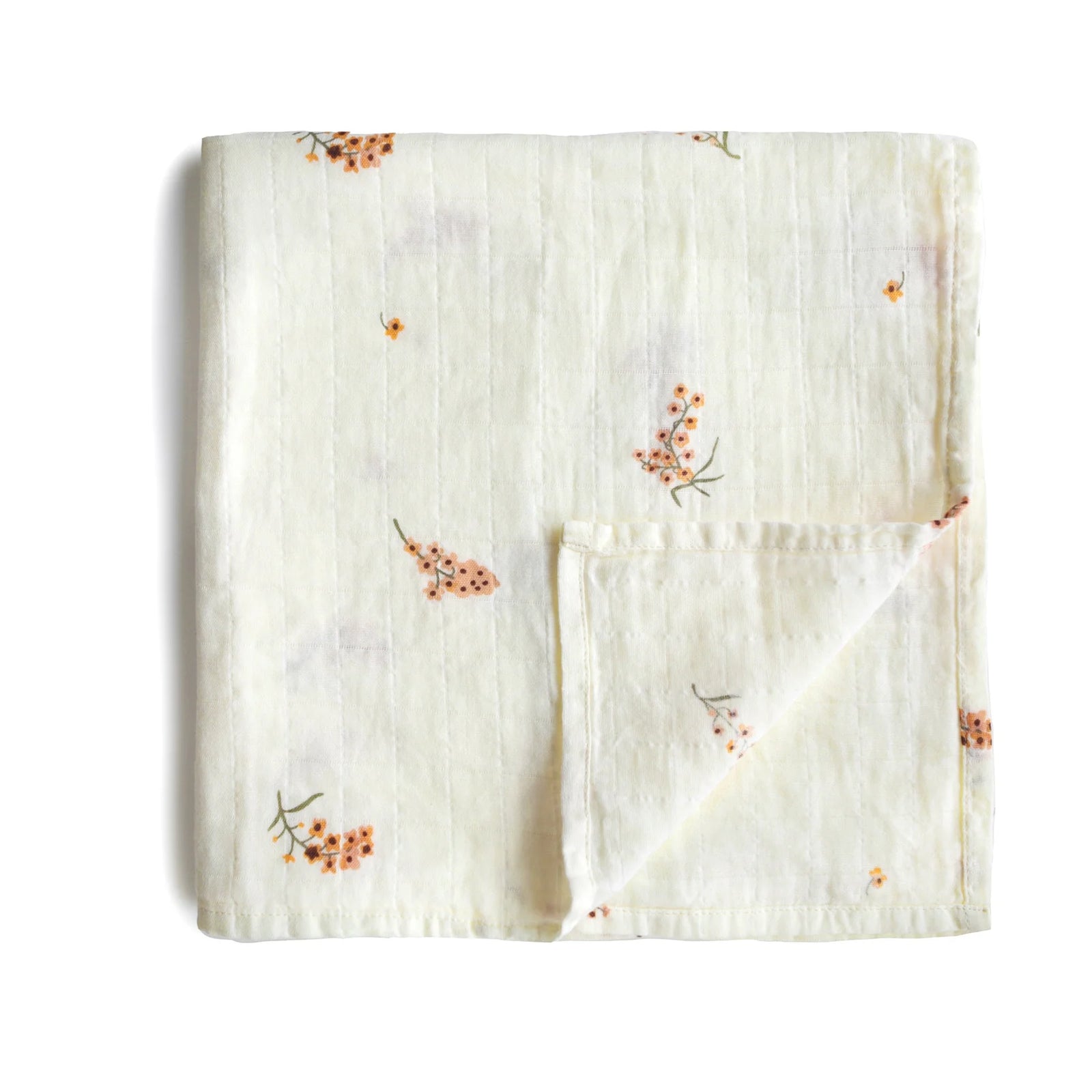 Mushie Organic Swaddle Blanket | Flowers