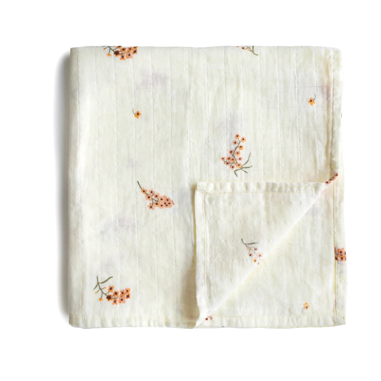 Mushie Organic Swaddle Blanket | Flowers