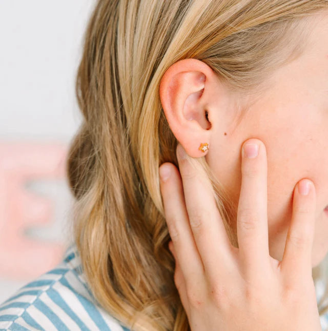 Pierced Co. Moon + Star Opal Screw-Back Earrings