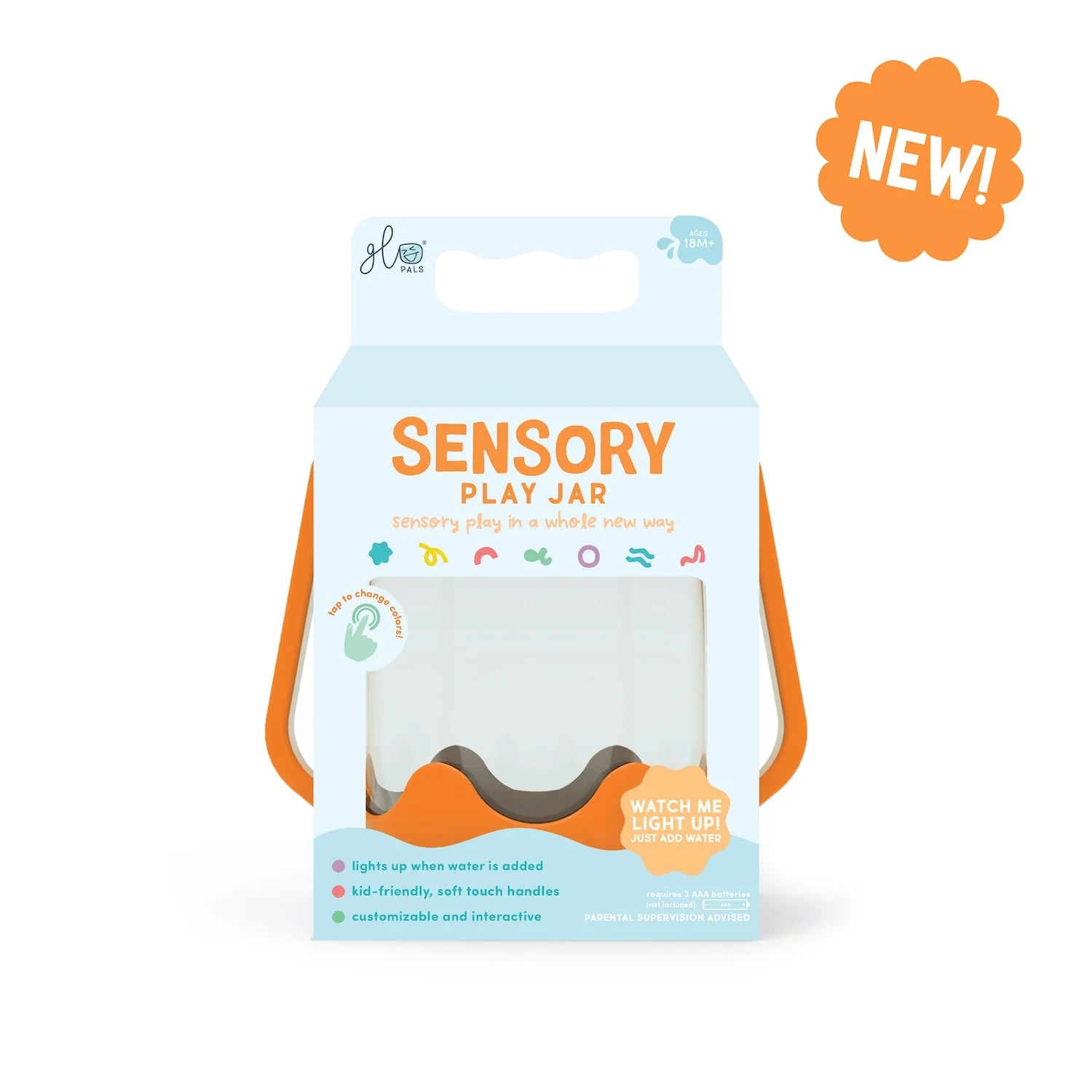 Glo Pals Sensory Play Jar | Orange