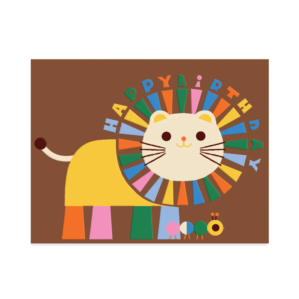 Halfpenny Postage Lion Birthday Card