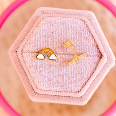 Pierced Co. Rainbow Sunset Screwback Earrings