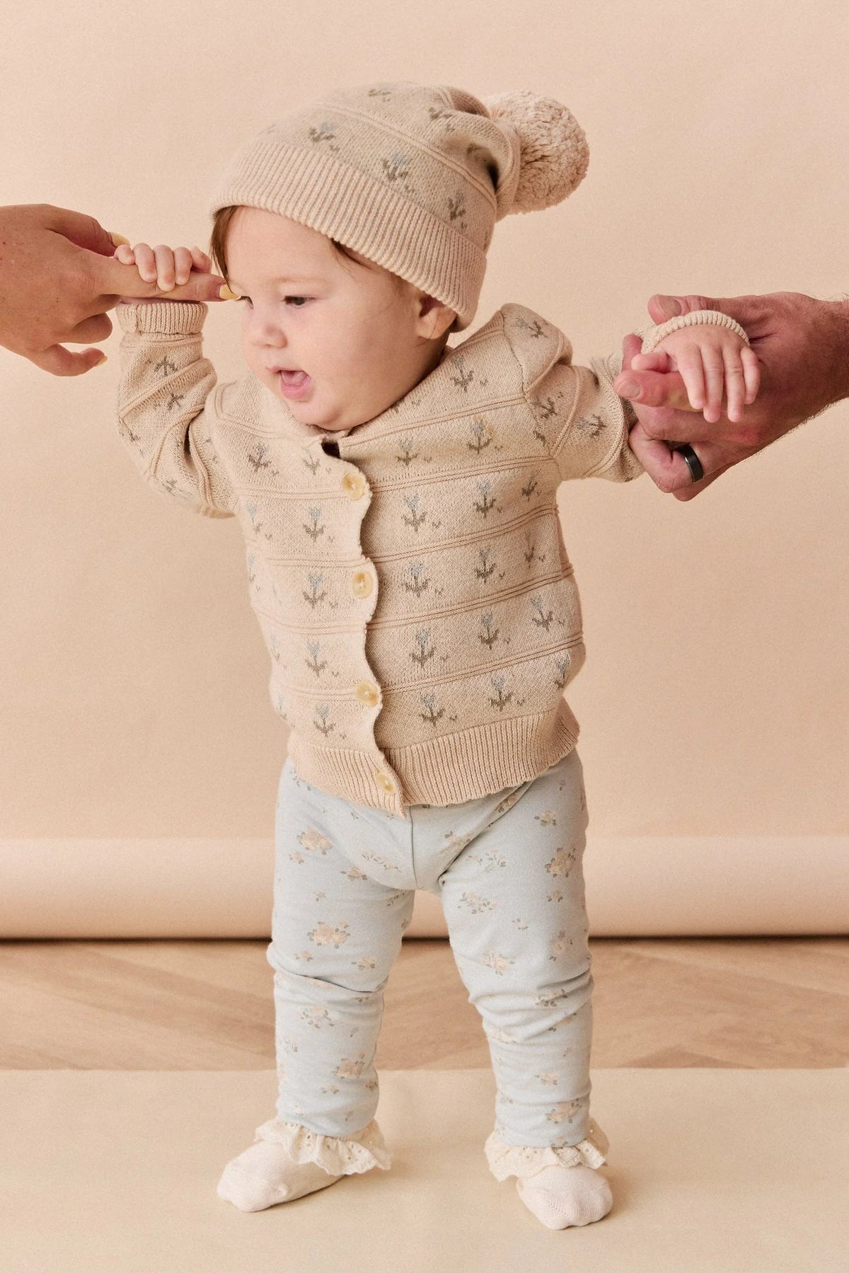 Jamie Kay Penny Cardigan | Penny Flower Jacquard Dawn