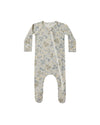 Quincy Mae Bamboo Zip Footie | Winter Garden