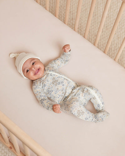 Quincy Mae Bamboo Zip Footie | Winter Garden