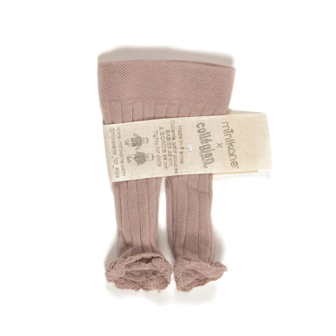 Minikane x Collegien Ruffled Footless Tights | Rose