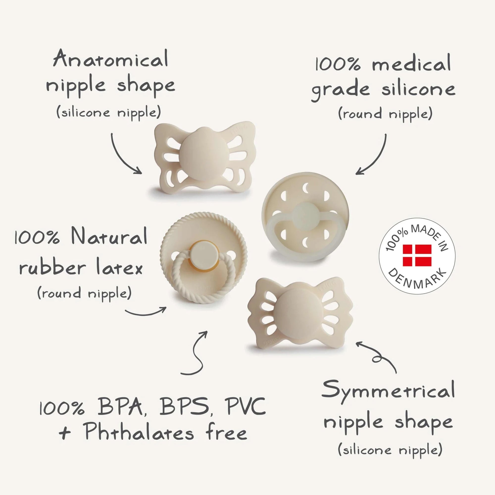 FRIGG Baby's First Pacifiers Moonlight Sailing | Cream