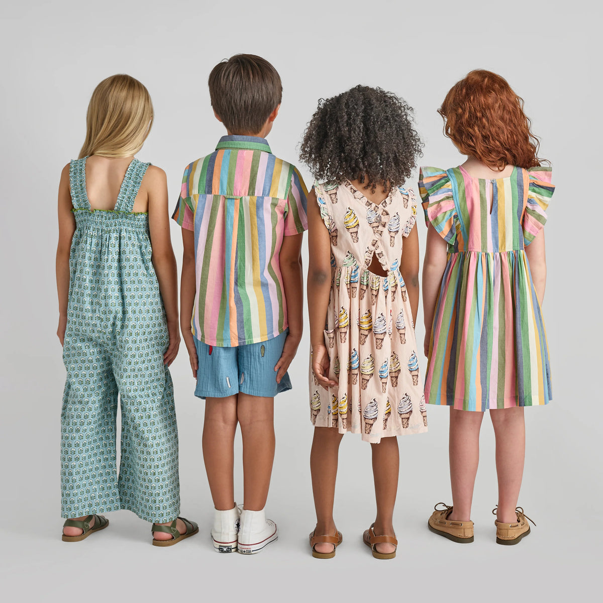 Pink Chicken Girls Elsie Dress | Paradise Stripe