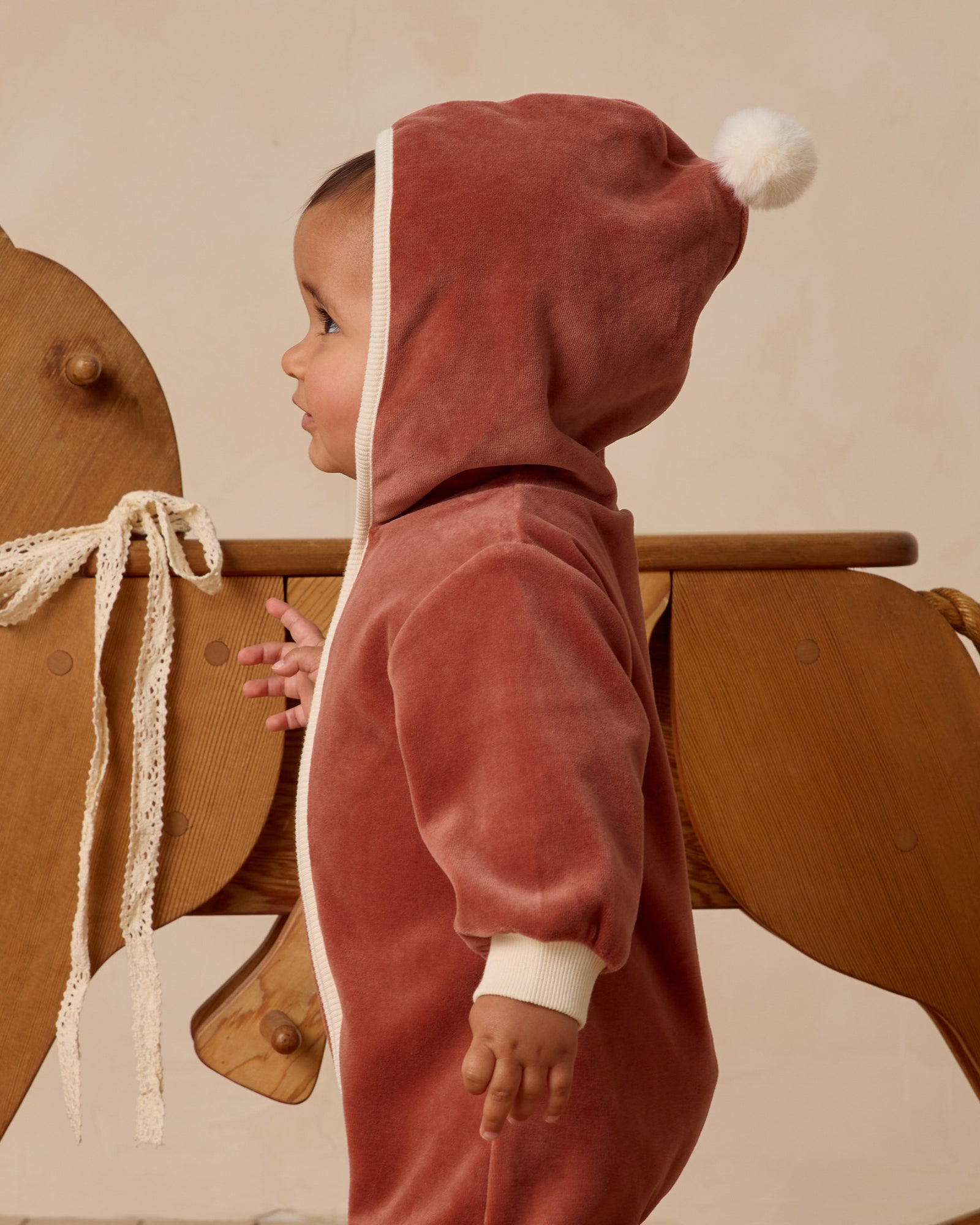 Quincy Mae Velour Zip Jumpsuit | Cranberry