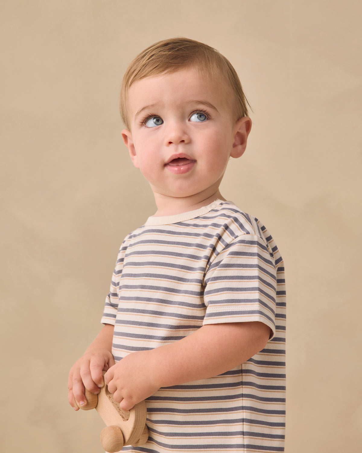 Quincy Mae Boxy Tee | Midnight Stripe