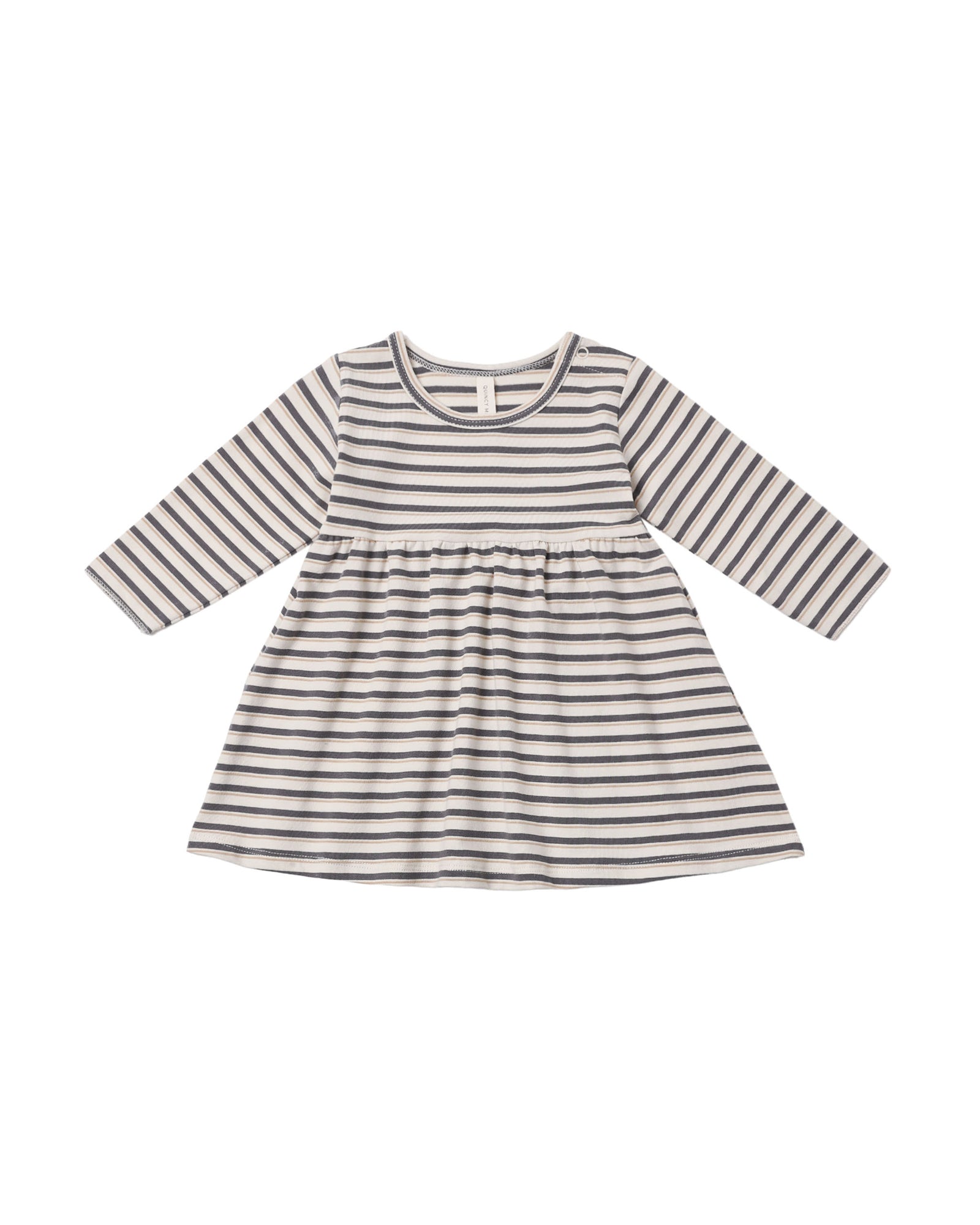 Quincy Mae Longsleeve Baby Dress | Vintage Stripe
