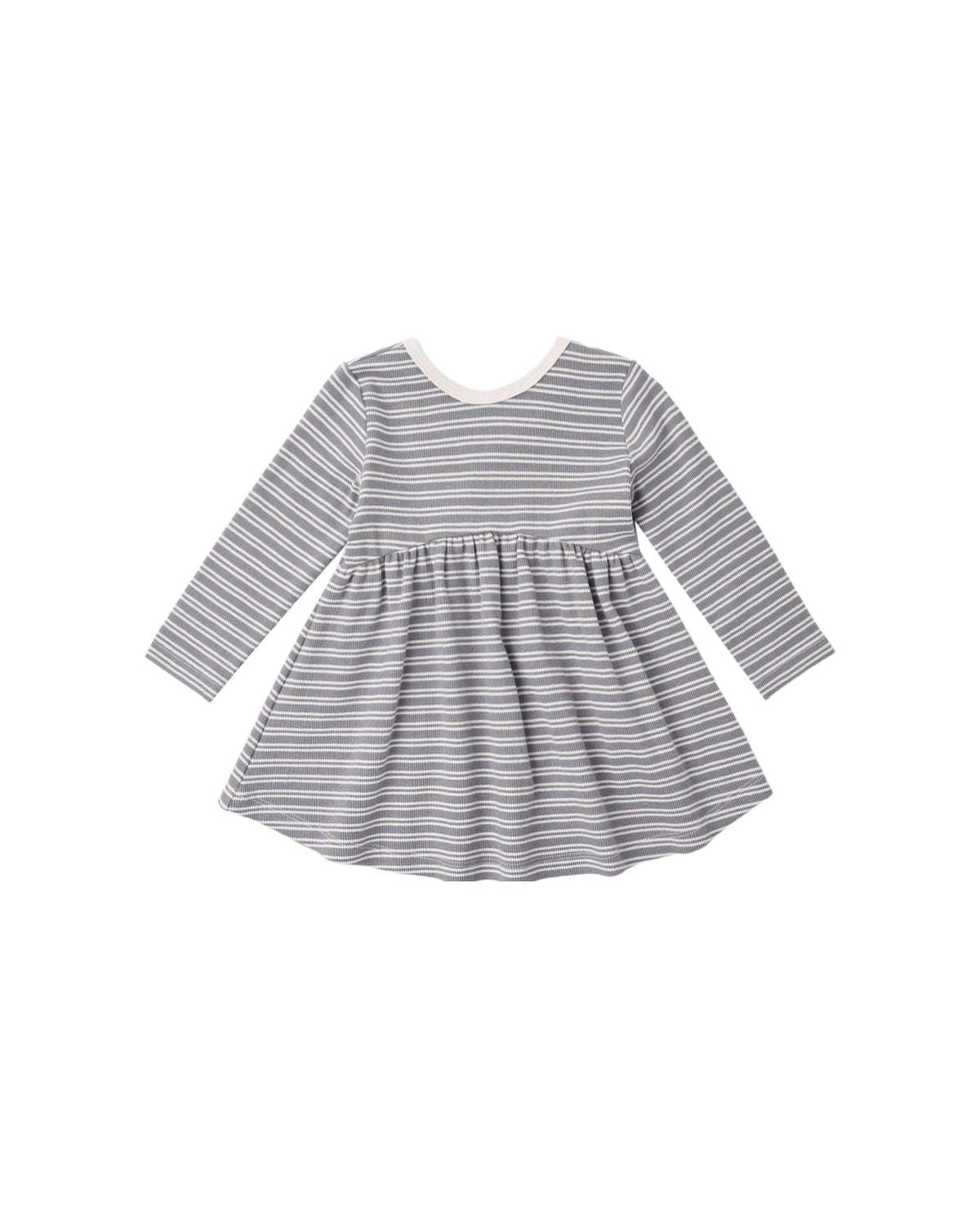 Quincy Mae Ribbed Longsleeve Dress | Microstripe