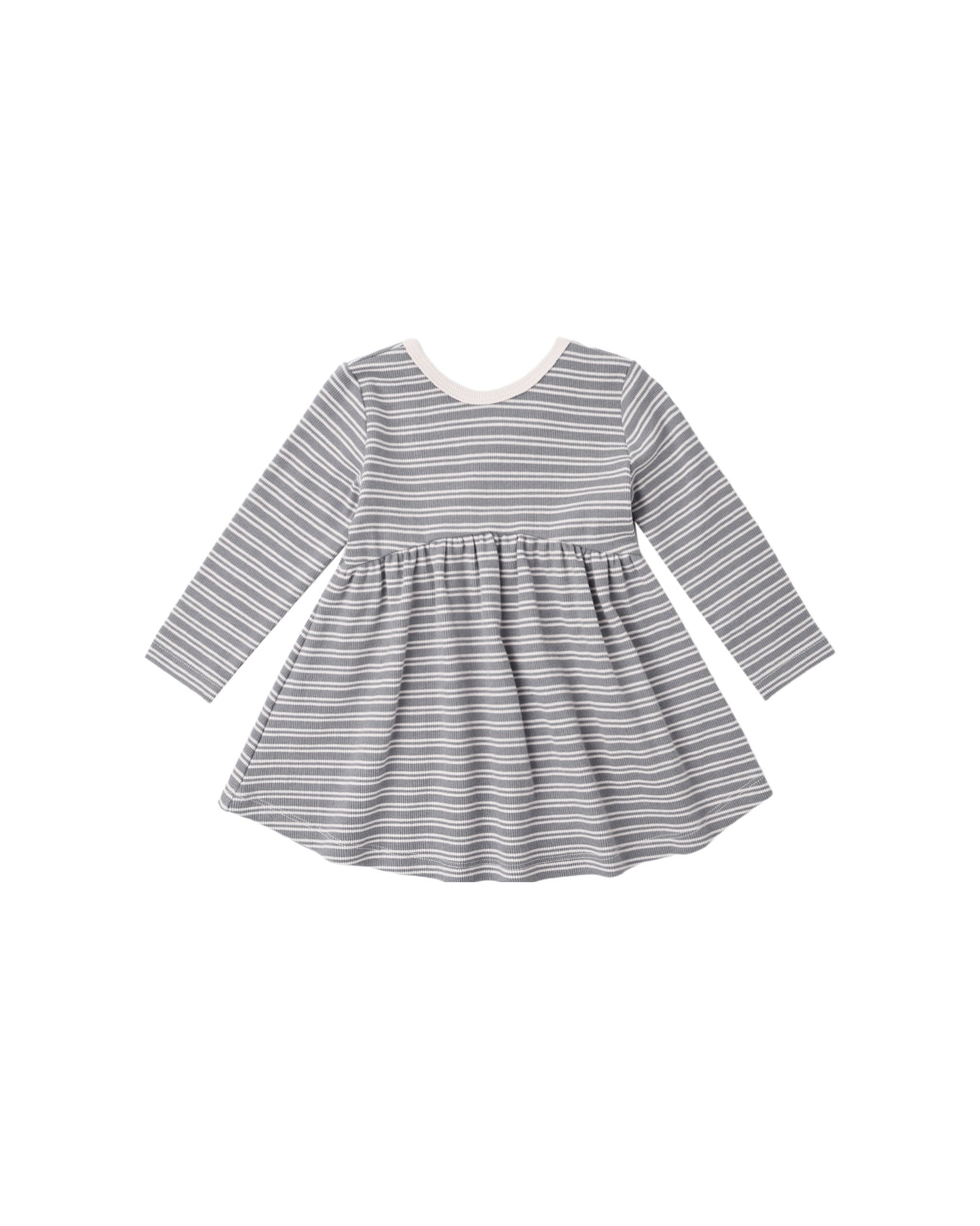 Quincy Mae Ribbed Longsleeve Dress | Microstripe