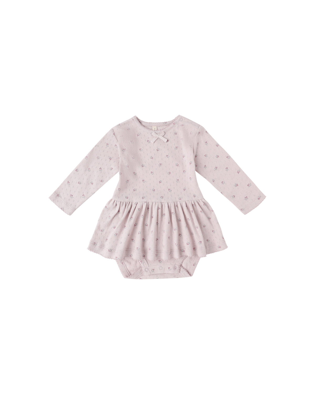Quincy Mae Pointelle Skirted Bodysuit | Lilac Ditsy