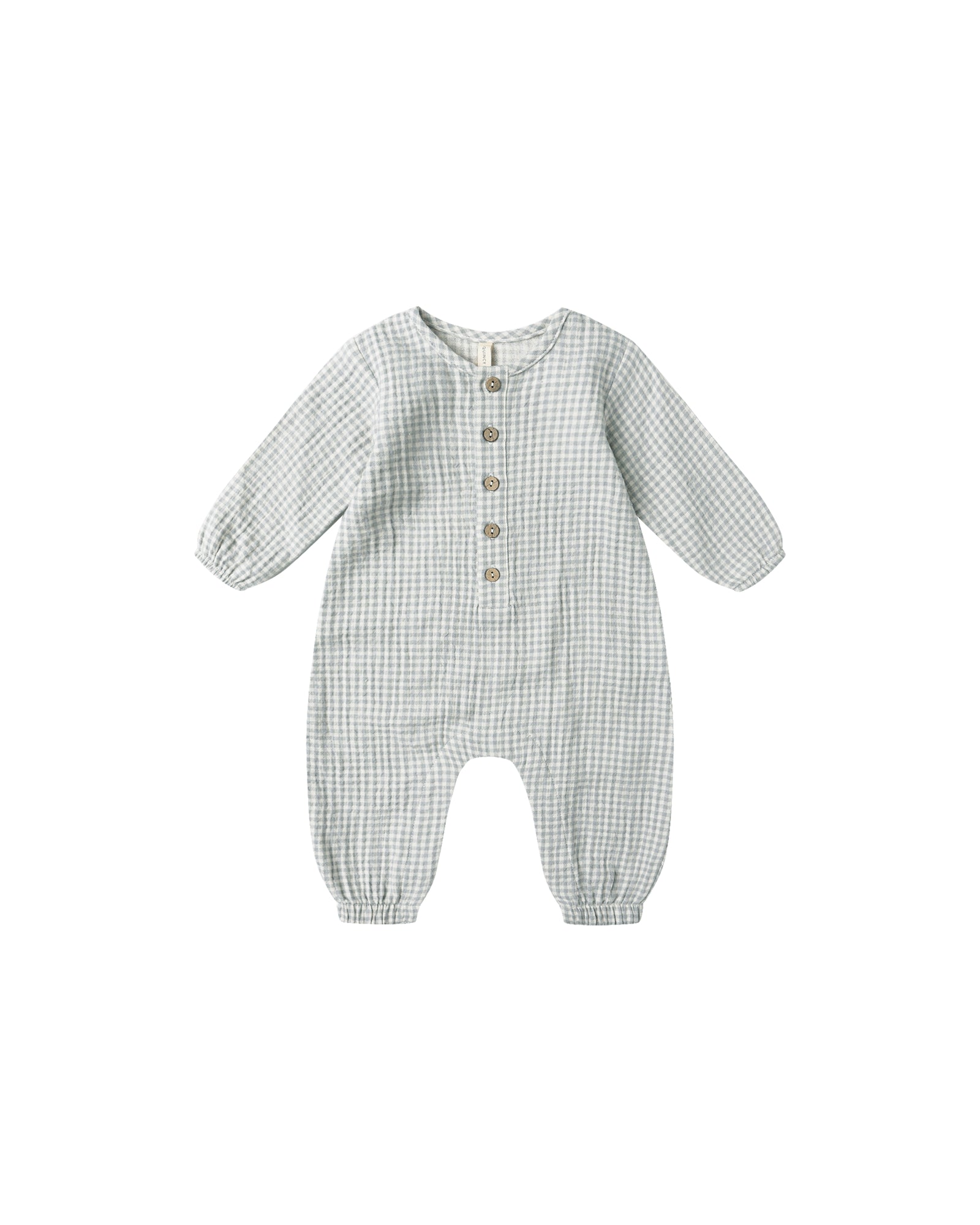Quincy Mae Woven Jumpsuit | Blue Gingham