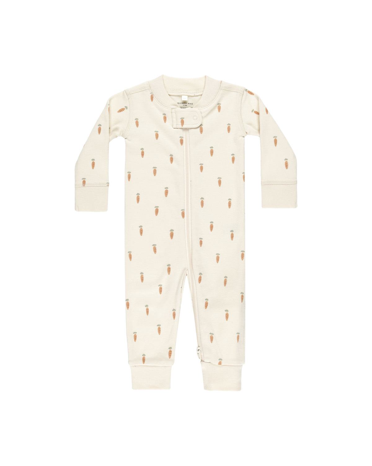 Quincy Mae Longsleeve Sleeper | Carrot Print