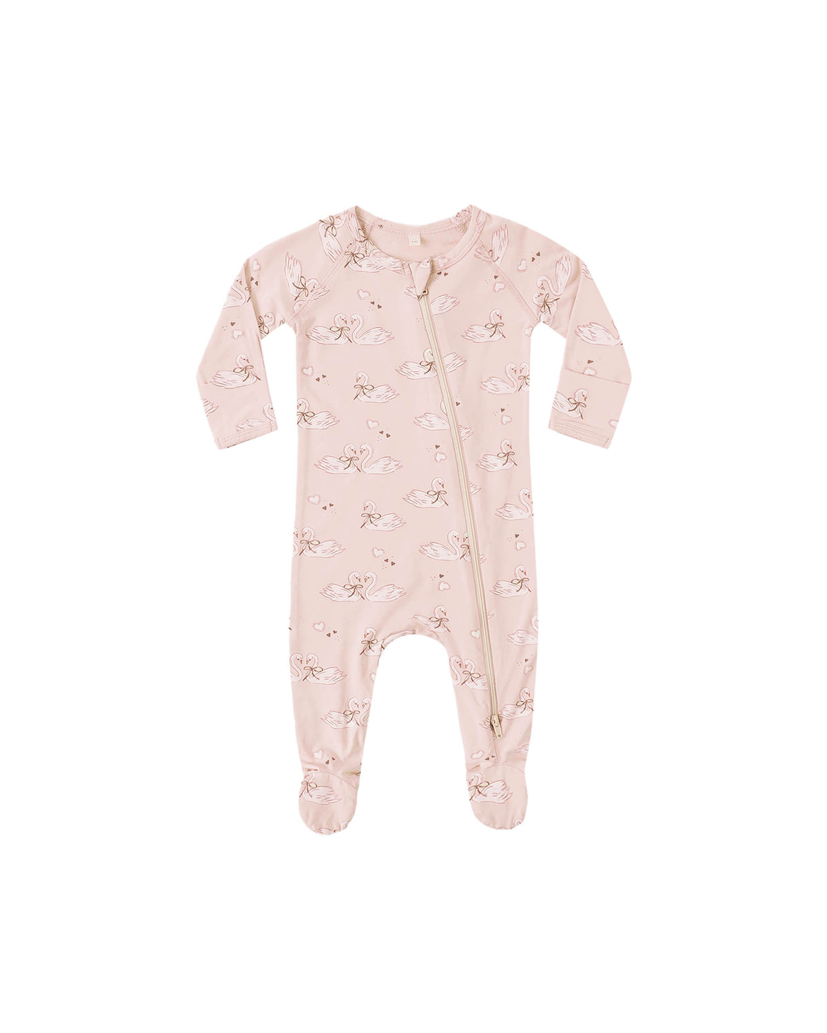 Quincy Mae Bamboo Zip Footie | Swans