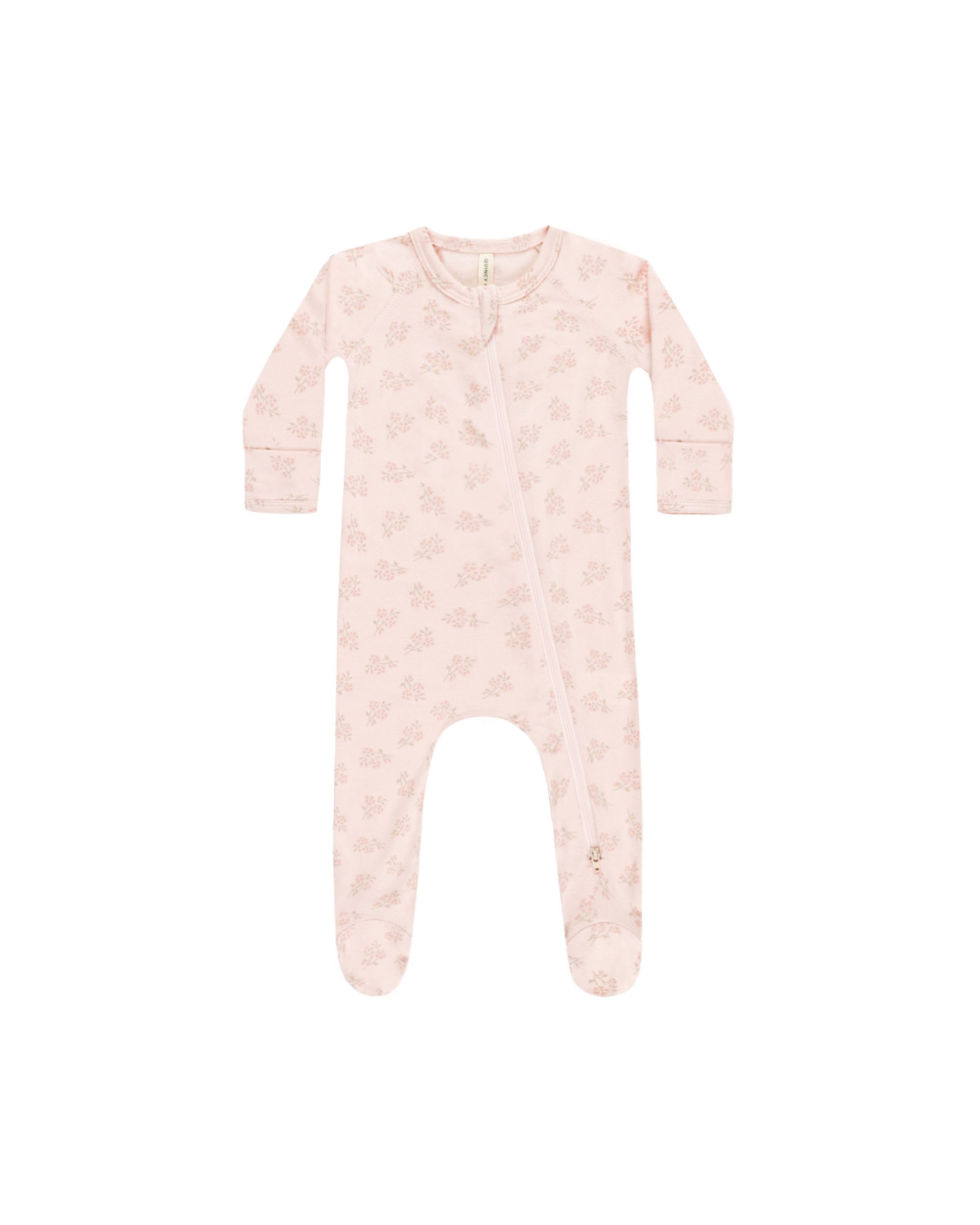 Quincy Mae Modal Zip Footie | Pink Blossom