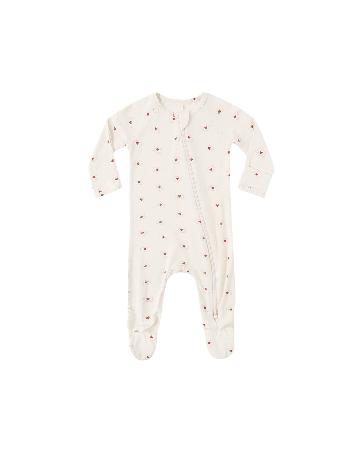 Quincy Mae Bamboo Zip Footie | Valentine