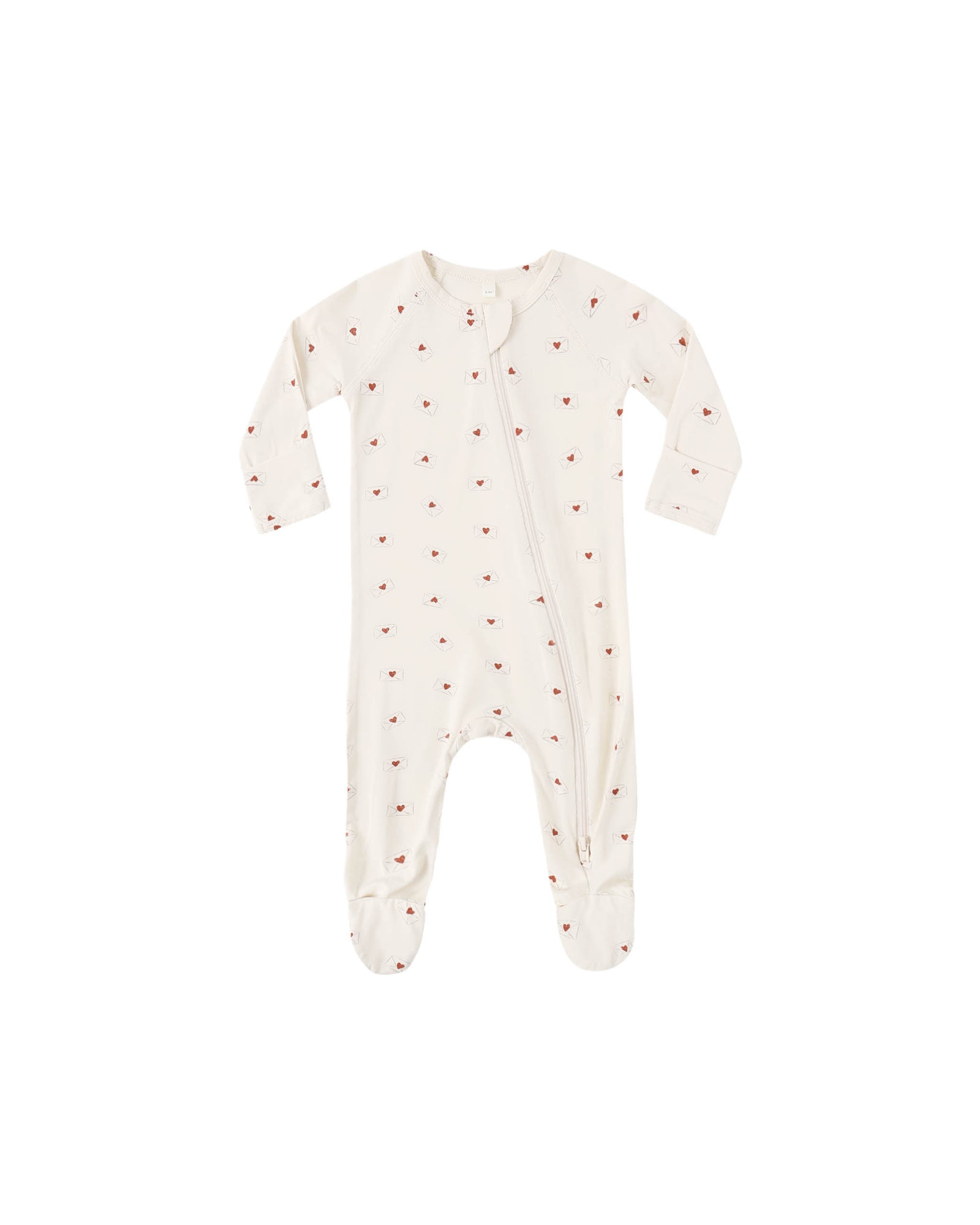 Quincy Mae Bamboo Zip Footie | Valentine