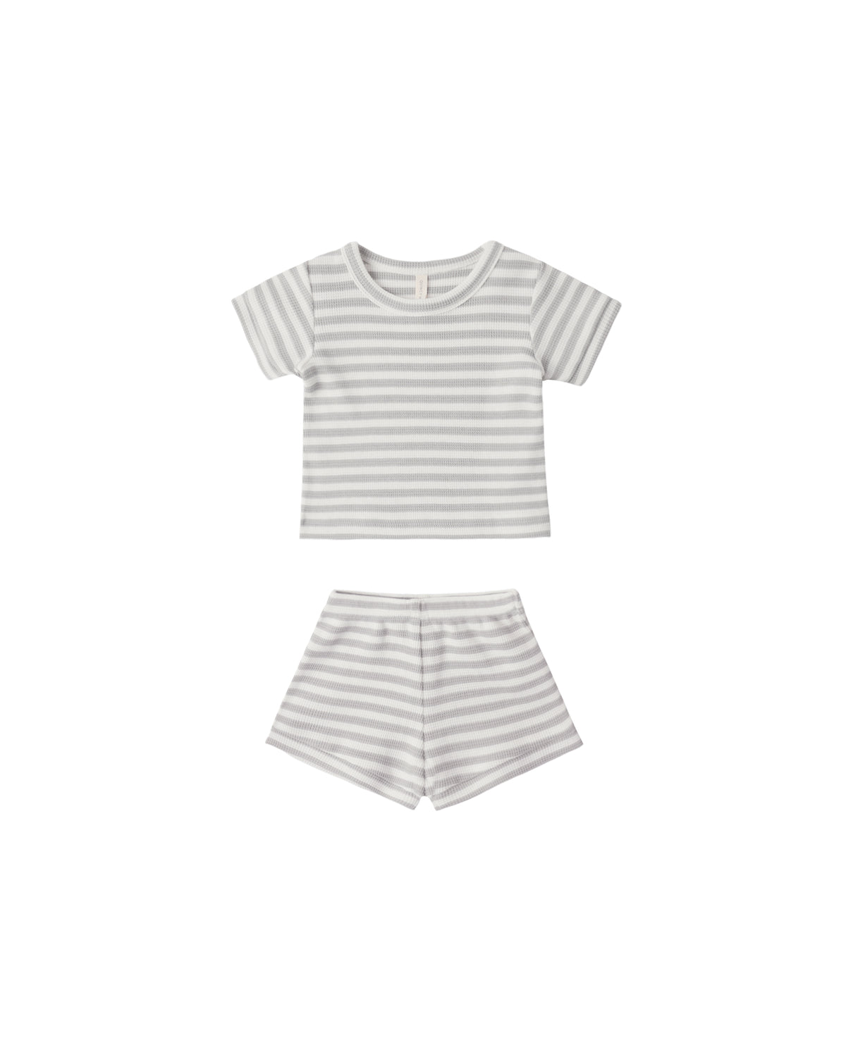 Quincy Mae Waffle Shortie Set | Sage Stripes