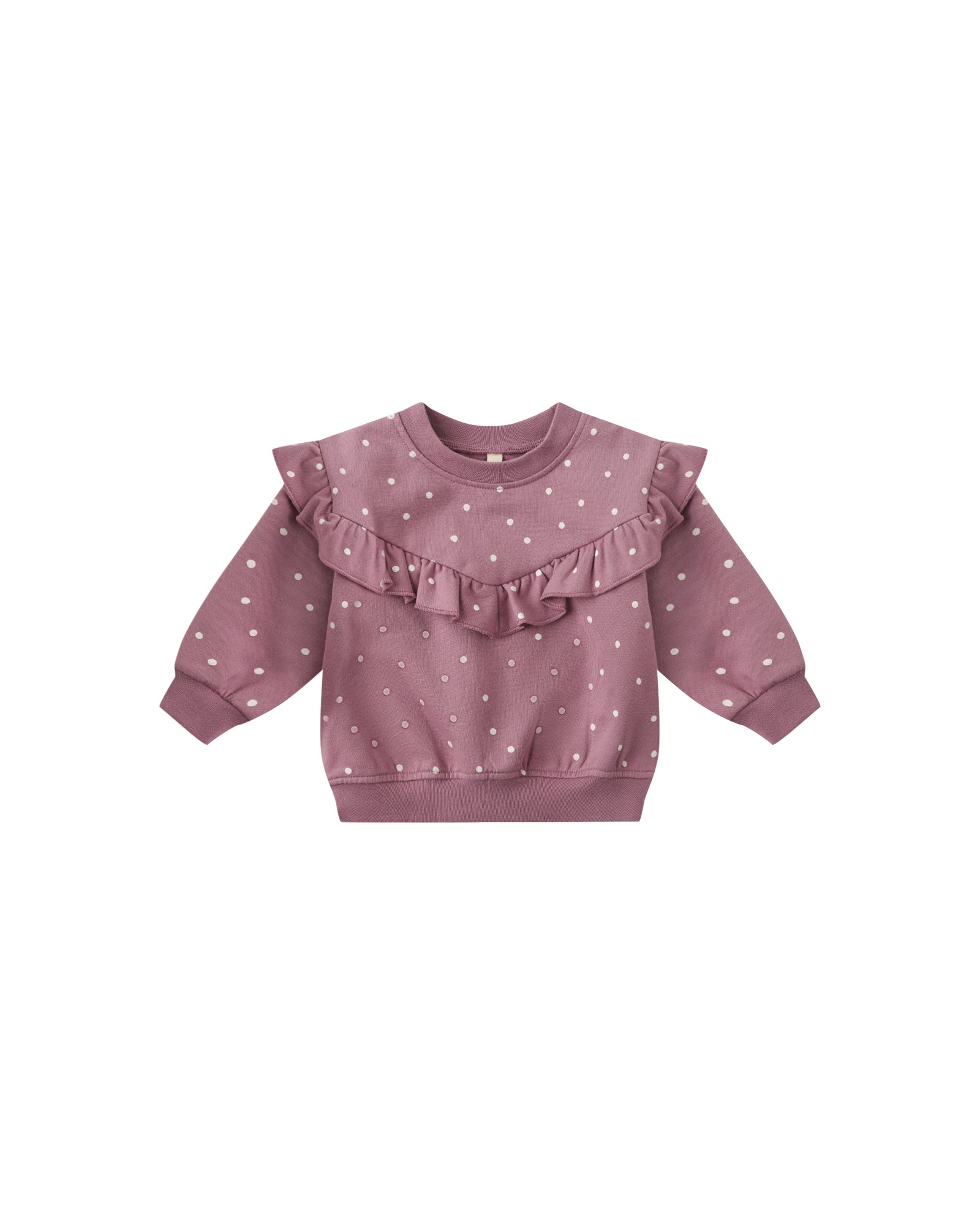 Quincy Mae Ruffle Fleece Sweatshirt | Polka Dot