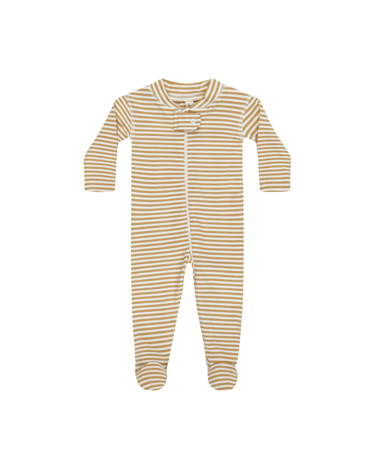 Quincy Mae Long Sleeve Sleeper Footie | Honey Stripe