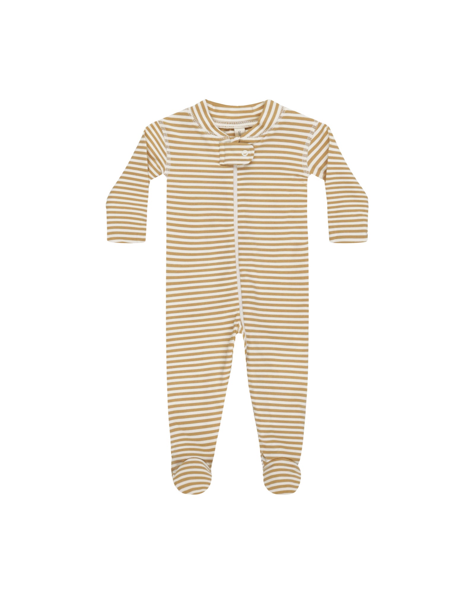 Quincy Mae Long Sleeve Sleeper Footie | Honey Stripe